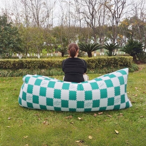 Air Lazy Inflatable Sofa Bag Portable Camping Couch Lounger Bed Outdoor Festival - Picture 1 of 6
